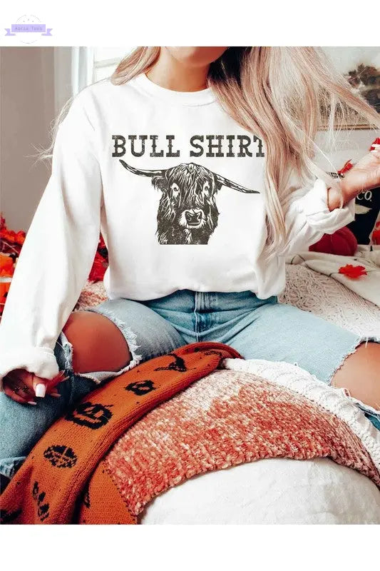 BULL SHIRT GRAPHIC SWEATSHIRT PLUS SIZE - Aaria Tees Aaria Tees