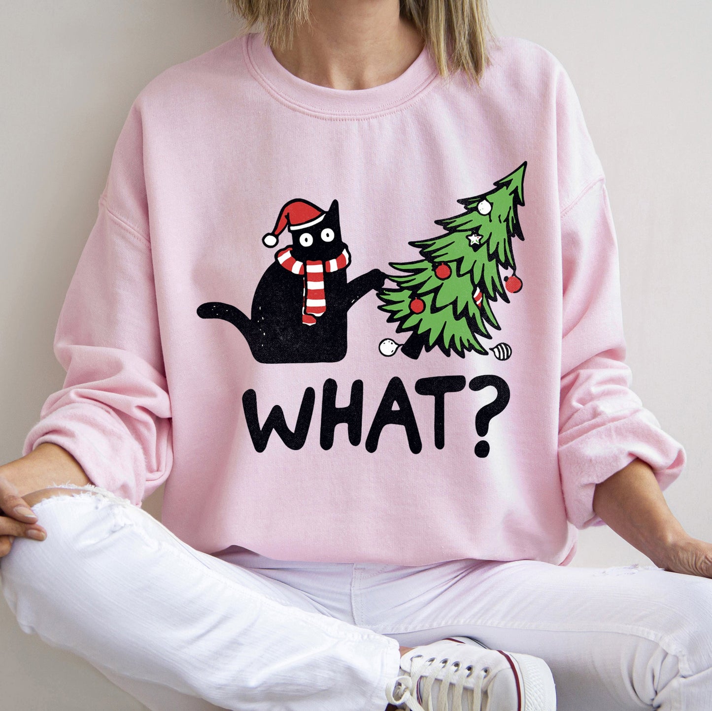 Bad Cat Christmas Tree, What, Sweatshirt