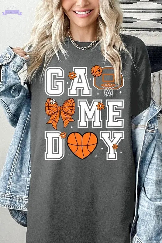 Basketball Game Day Graphic Plus Heavy Cotton Tee Color Bear Aaria Tees