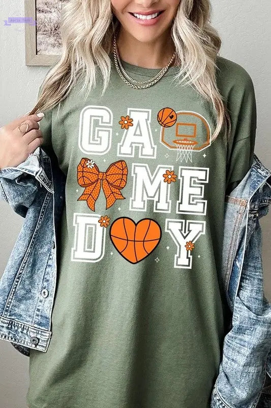 Basketball Game Day Graphic Plus Heavy Cotton Tee Color Bear Aaria Tees