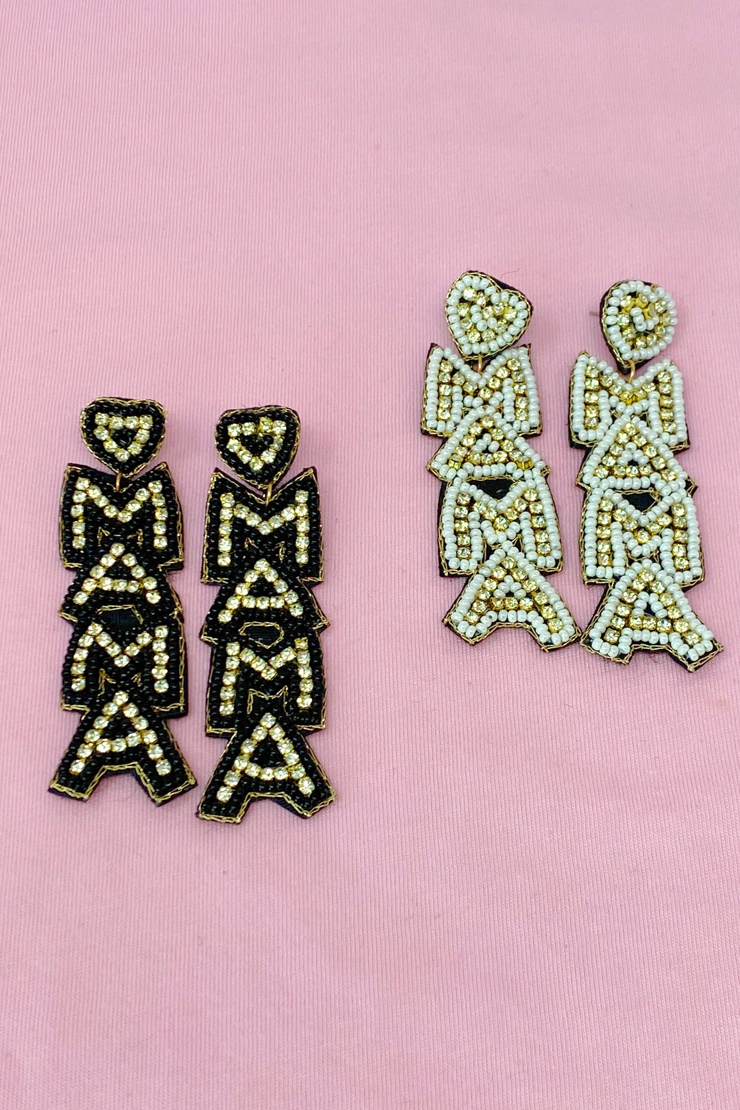 Beaded Mama Dangle Earrings - Aaria Tees