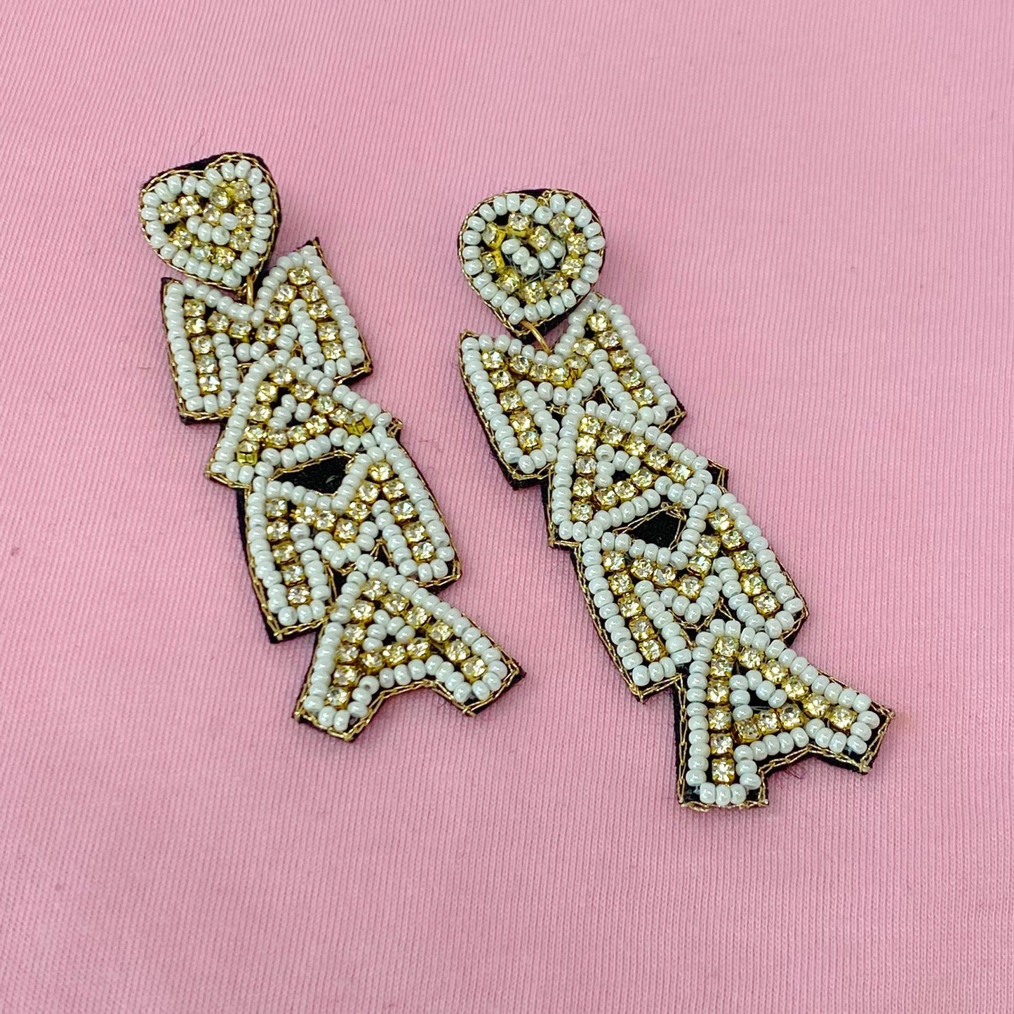 Beaded Mama Dangle Earrings - Aaria Tees