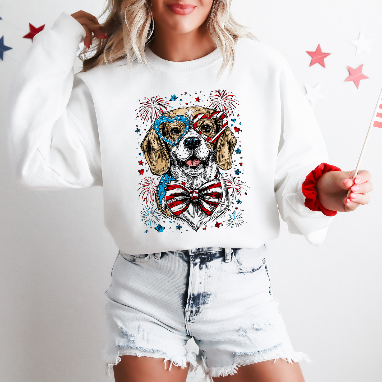 Beagle Patriotic Dog, USA, America, Pet Lover, 4th of July Sweatshirt