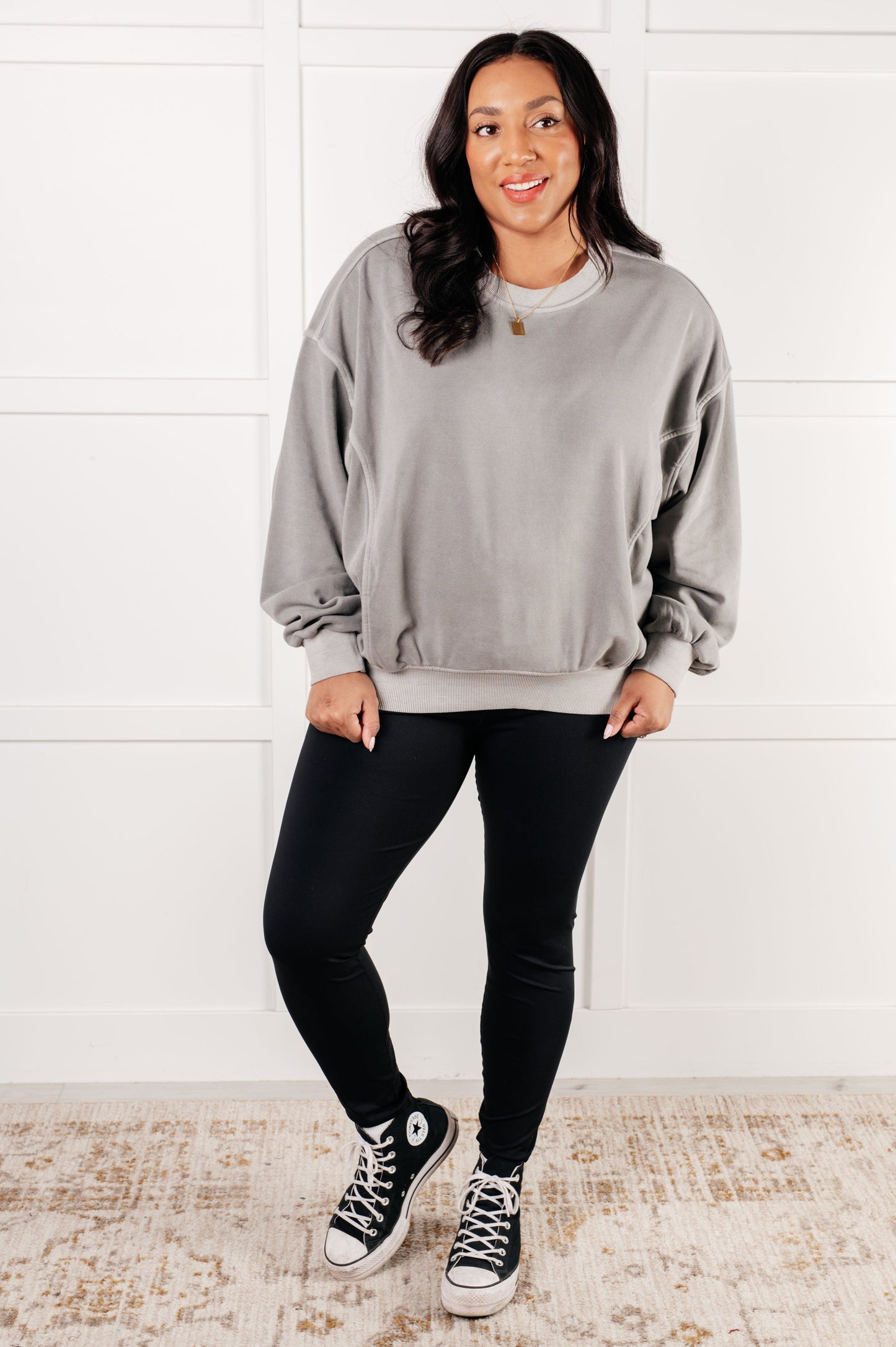 Beyond the Basics Pullover in Sleet (Online Exclusive)