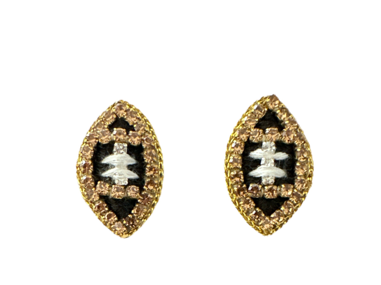 Game Day Football Stud Earrings - Thread - Black and Gold