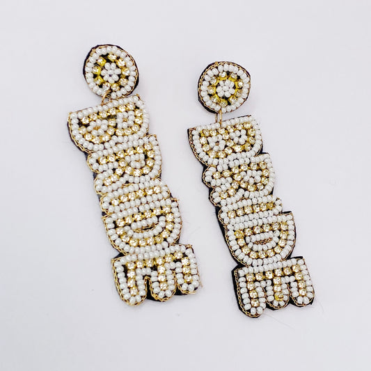 Bride Beaded Dangle Earrings - Aaria Tees