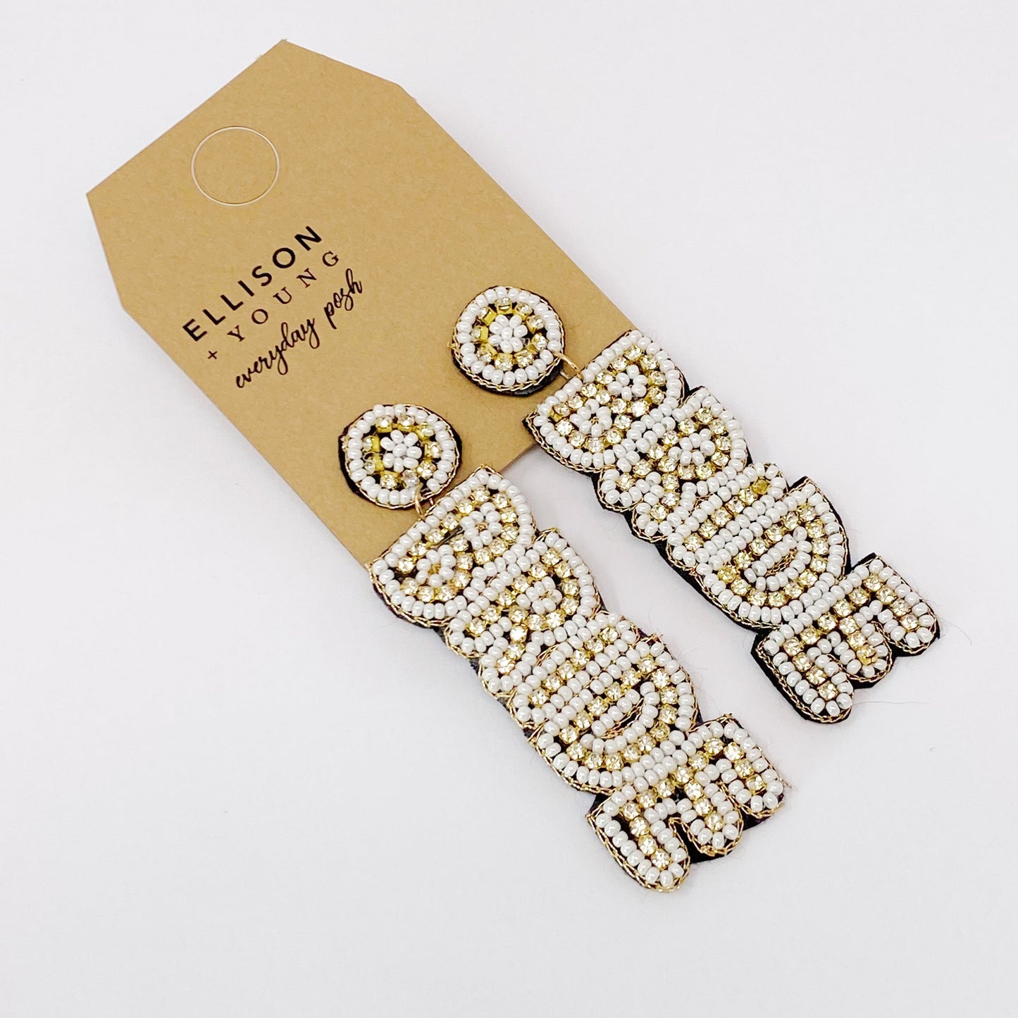 Bride Beaded Dangle Earrings - Aaria Tees