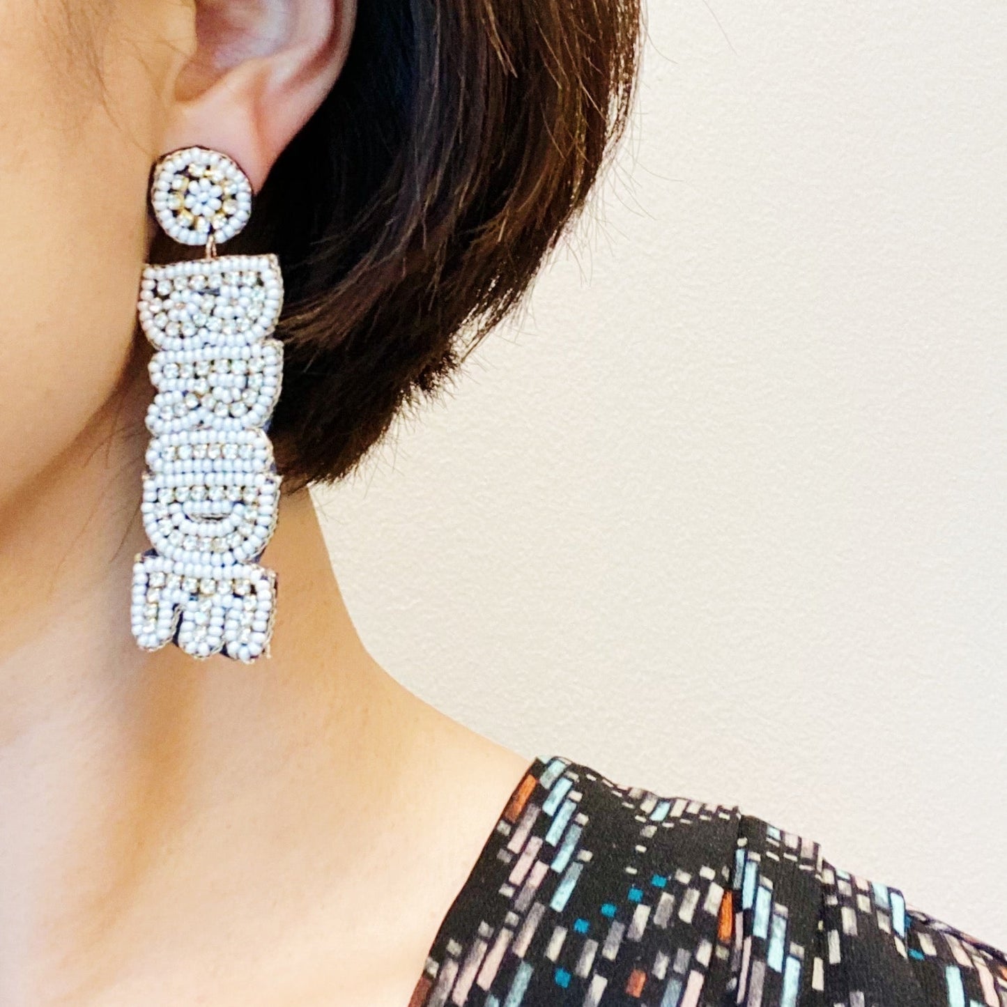 Bride Beaded Dangle Earrings - Aaria Tees