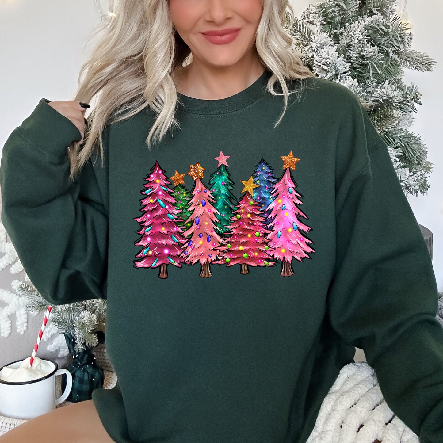Bright Christmas Trees Sweatshirt