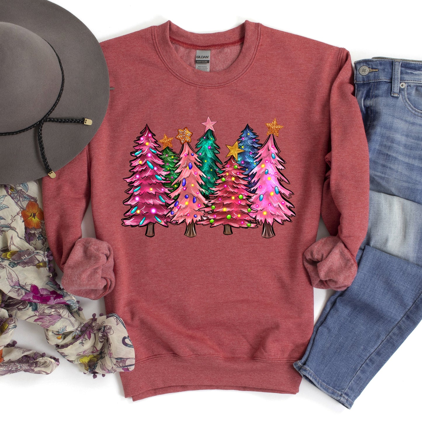 Bright Christmas Trees Sweatshirt