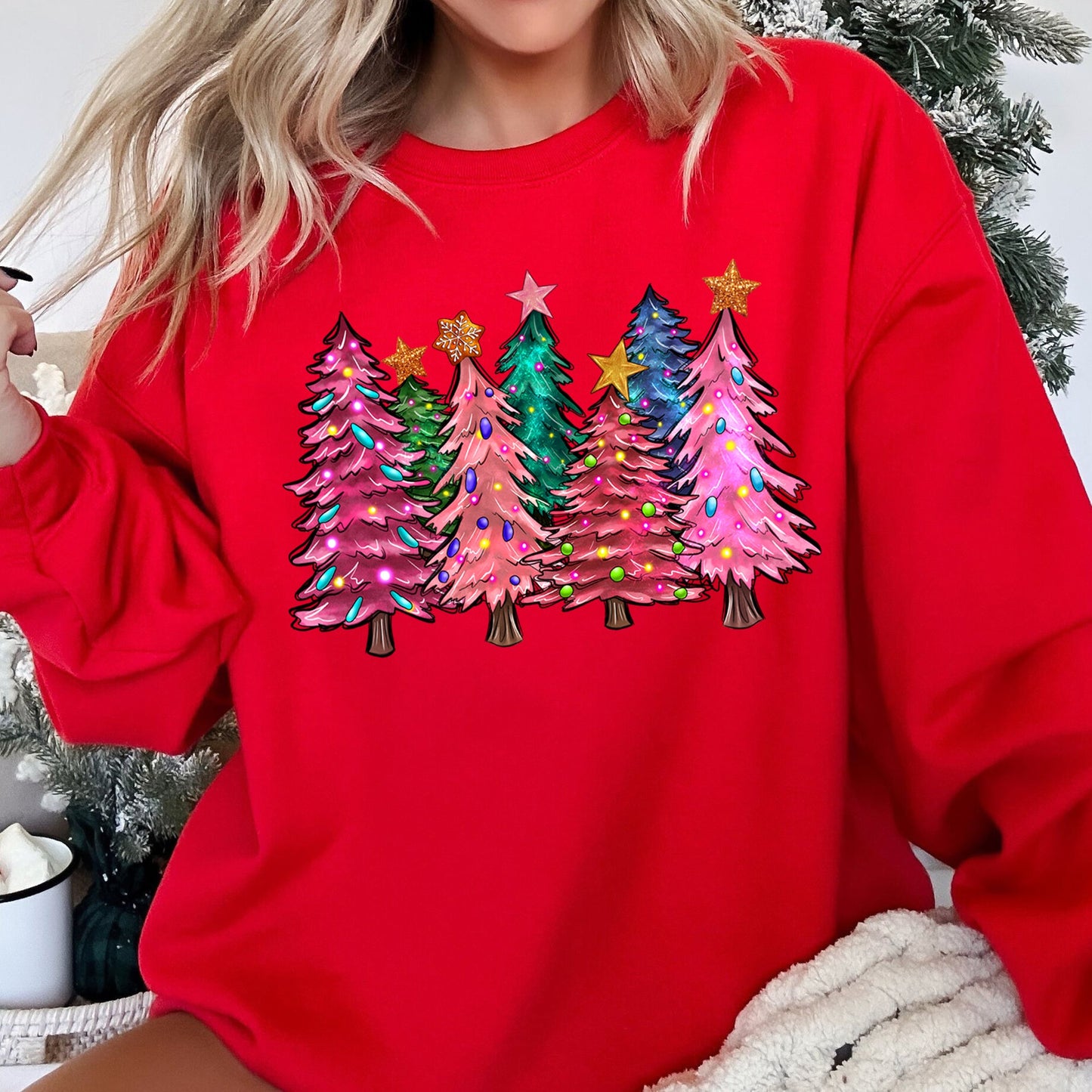 Bright Christmas Trees Sweatshirt