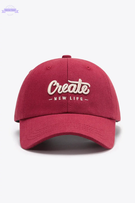 CREATE NEW LIFE Adjustable Cotton Baseball Cap Trendsi