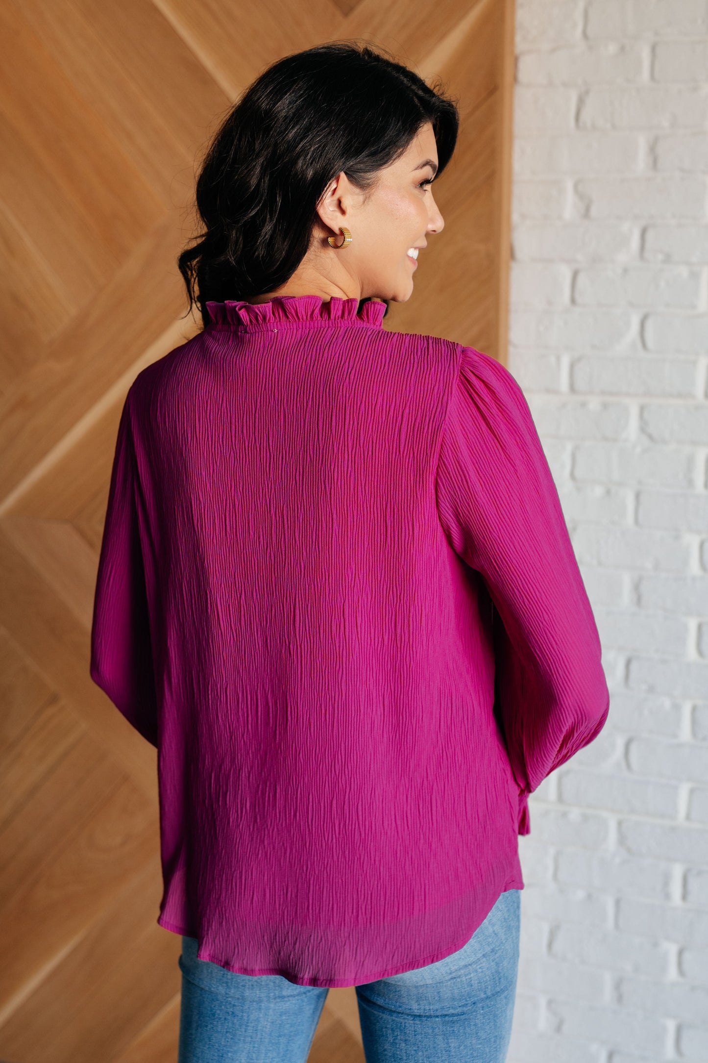 Candid Moment Ruffle Neckline Blouse (Online Exclusive)