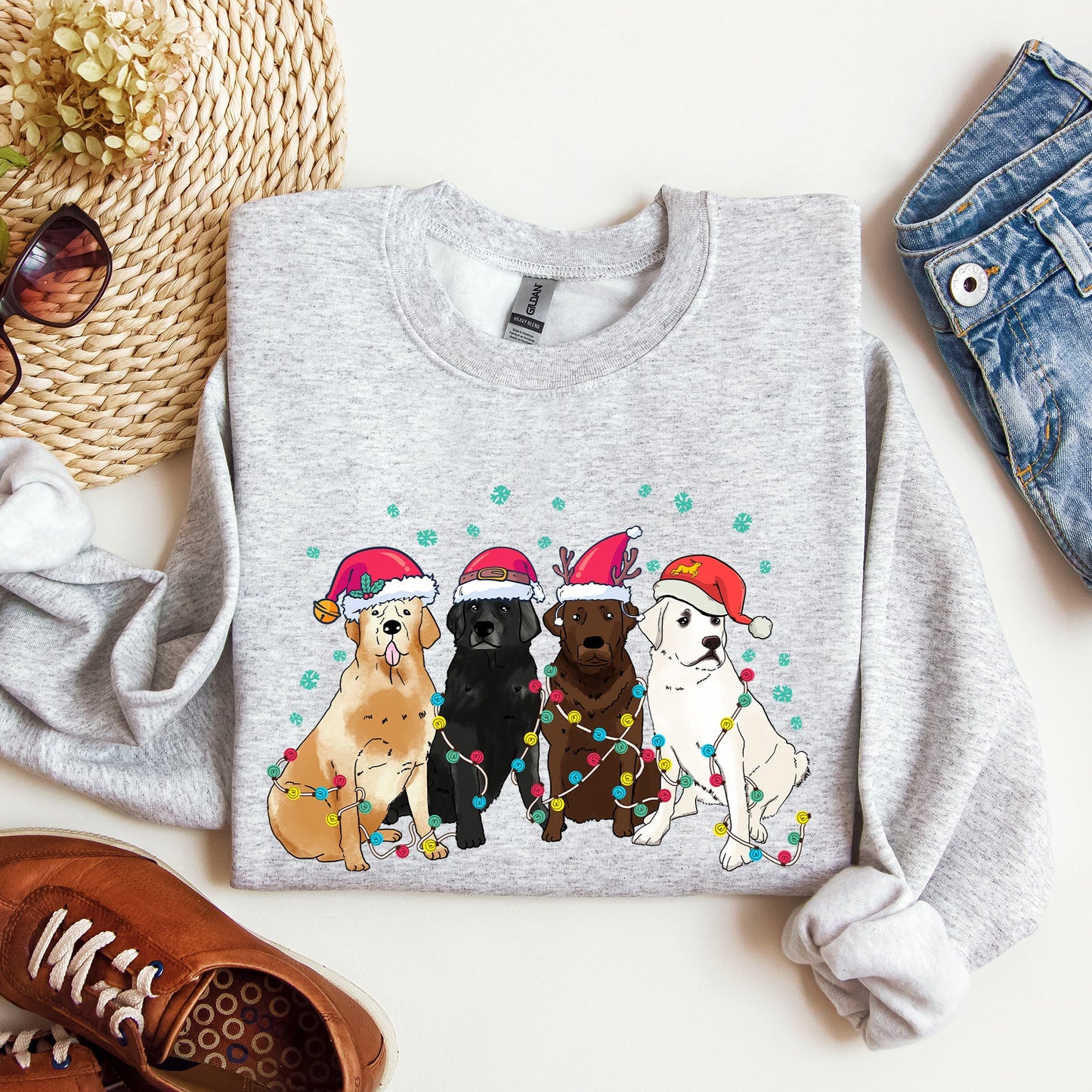 Christmas Dogs, Labrador, Dog Lovers, Santa, Pet Sweatshirt