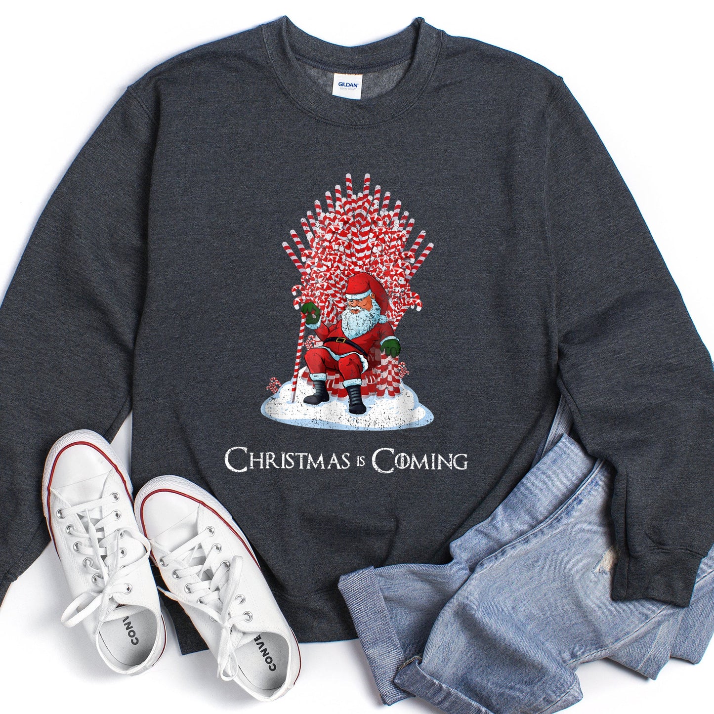 Christmas Is Coming Santa Throne Game Sweatshirt