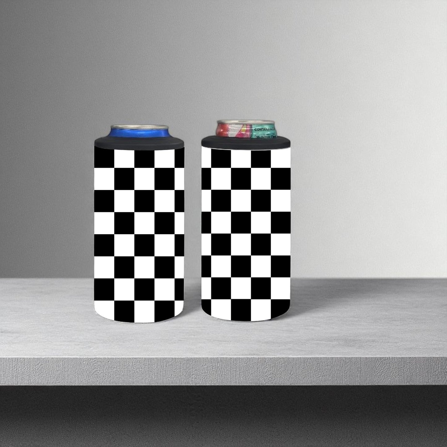 Classic Bold Checkered 4-in-1 Can Cooler Cup