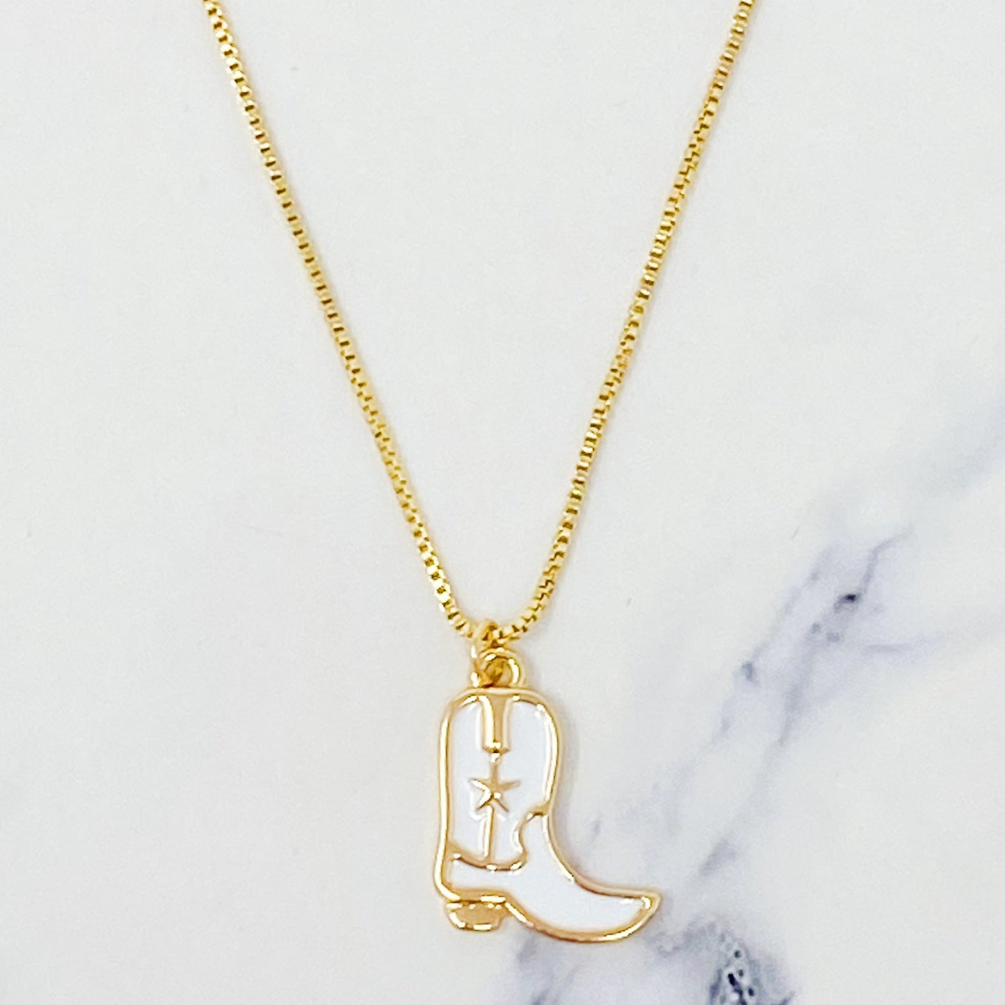 Cow Girl Boot Pendant Necklace - Aaria Tees