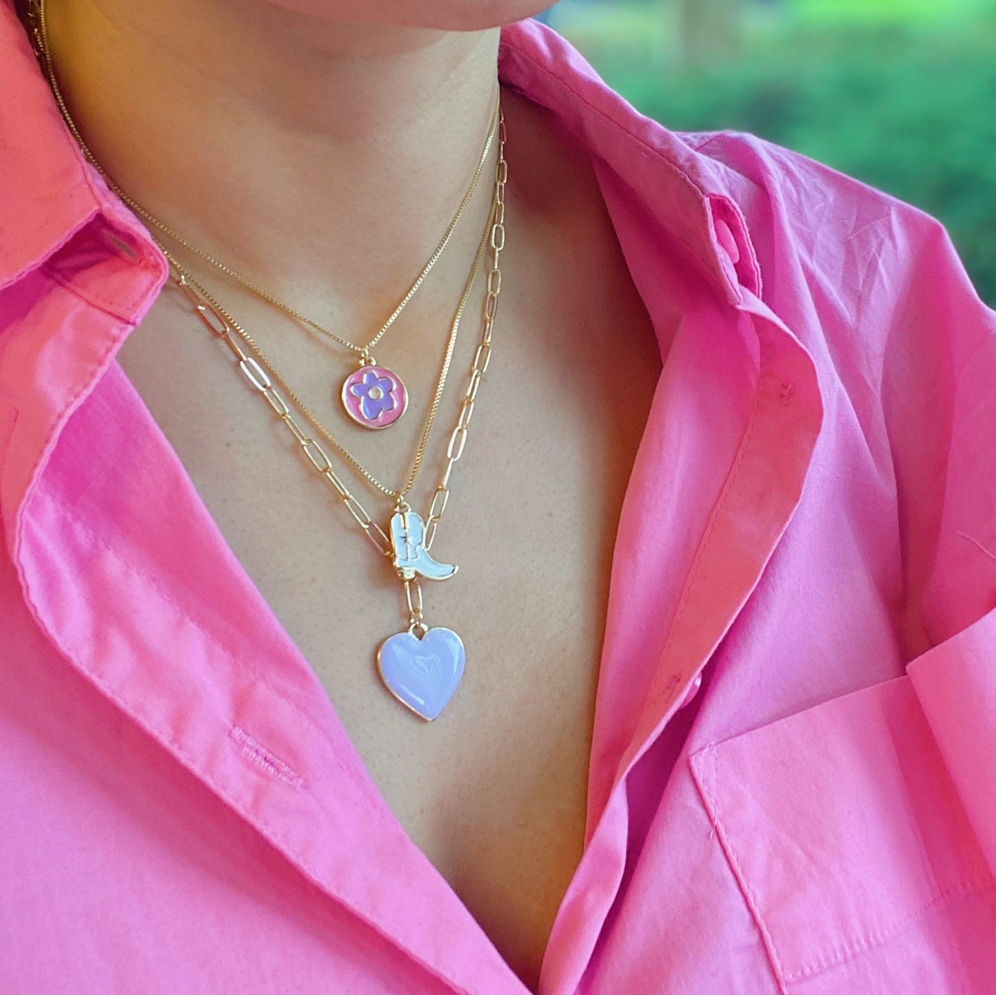 Cow Girl Boot Pendant Necklace - Aaria Tees