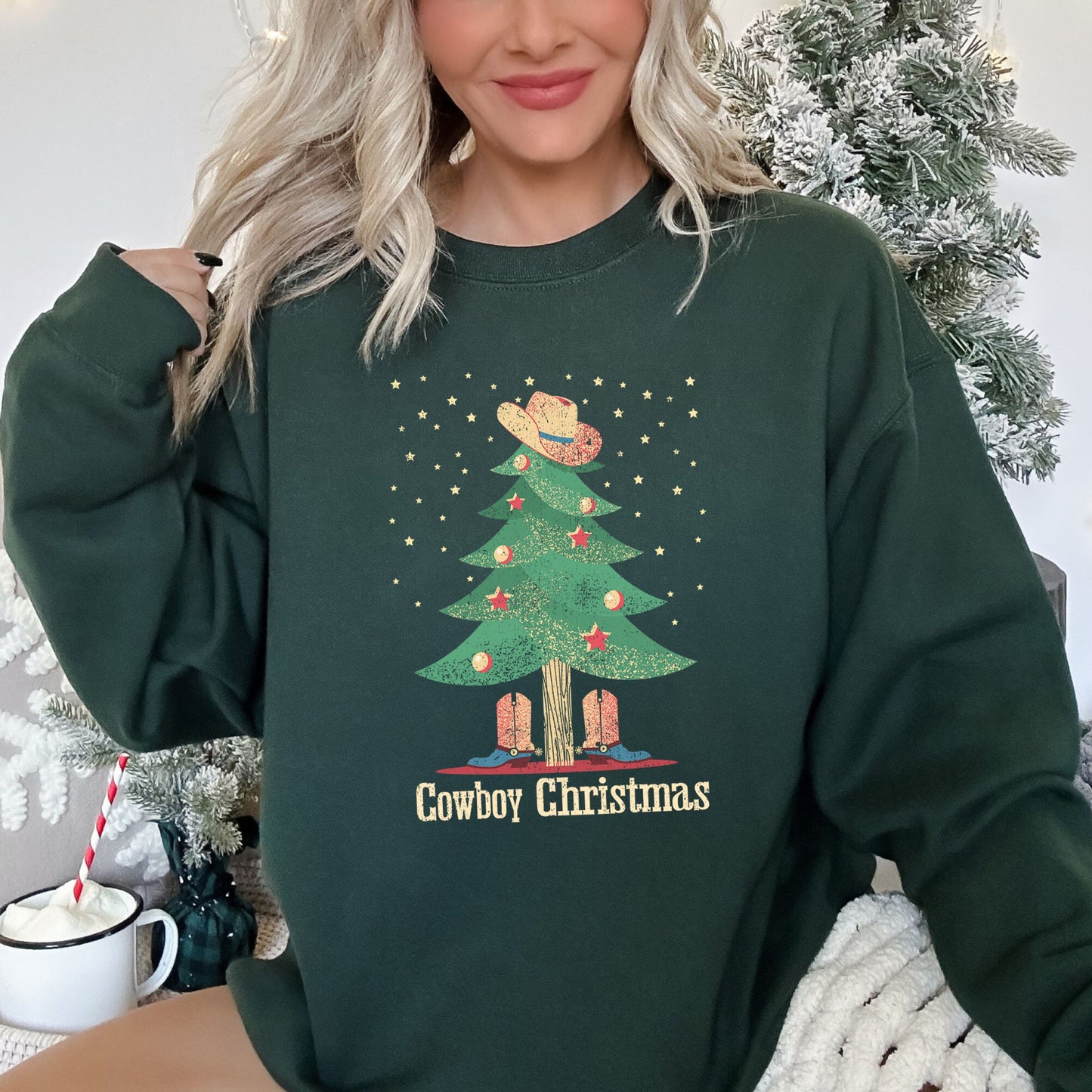 Cowboy Christmas Boots Sweatshirt