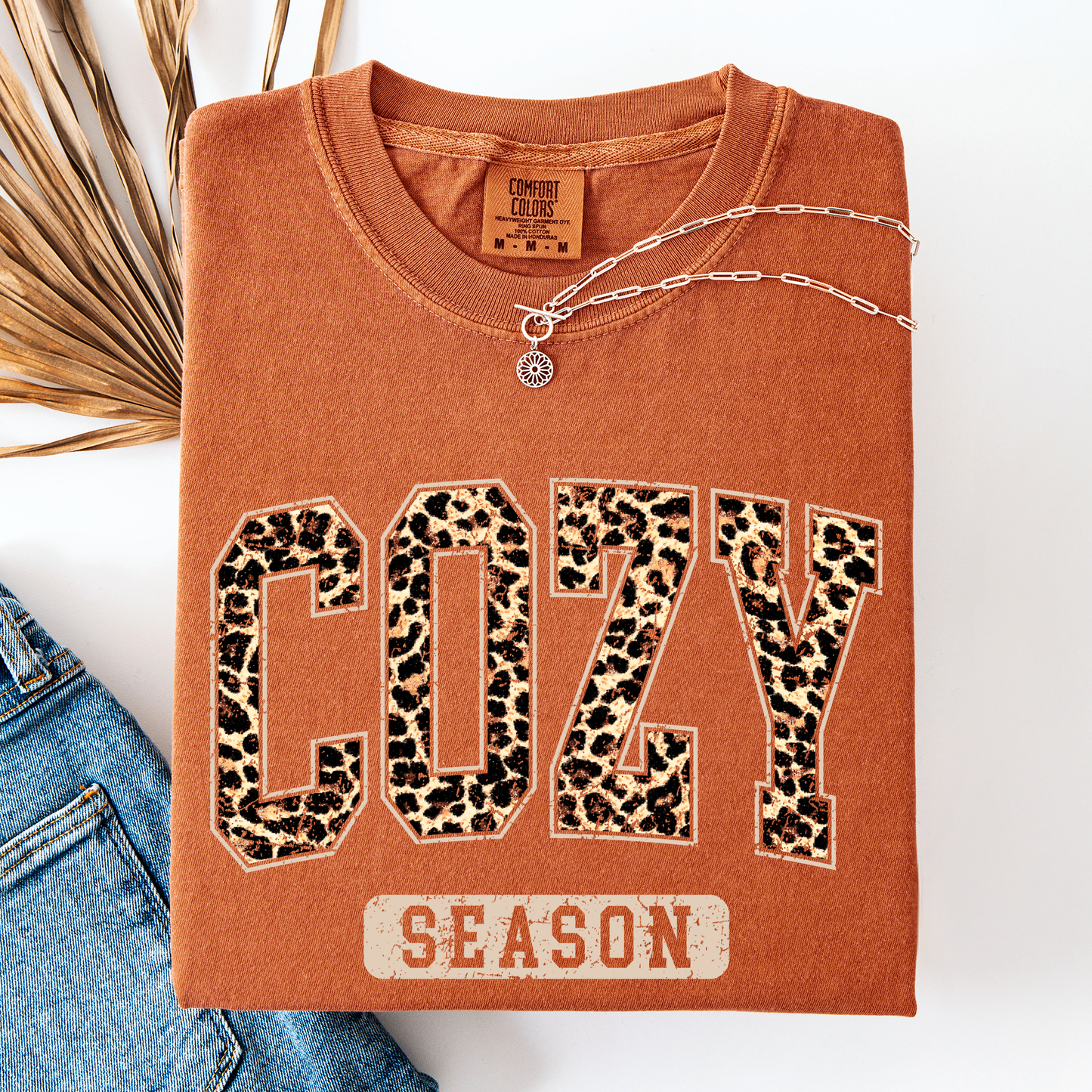 Cozy Season, Leopard Print, Halloween, Autumn, Fall, Comfort Colors T-Shirt