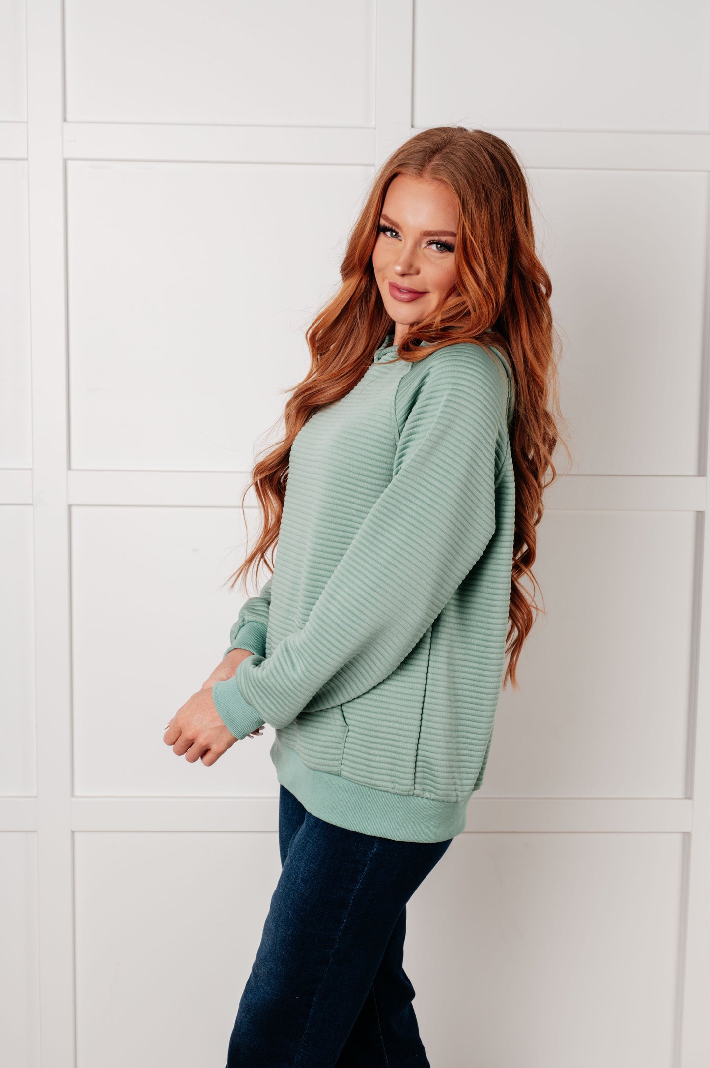 Crosswalk Textured Hoodie in Green (Online Exclusive)