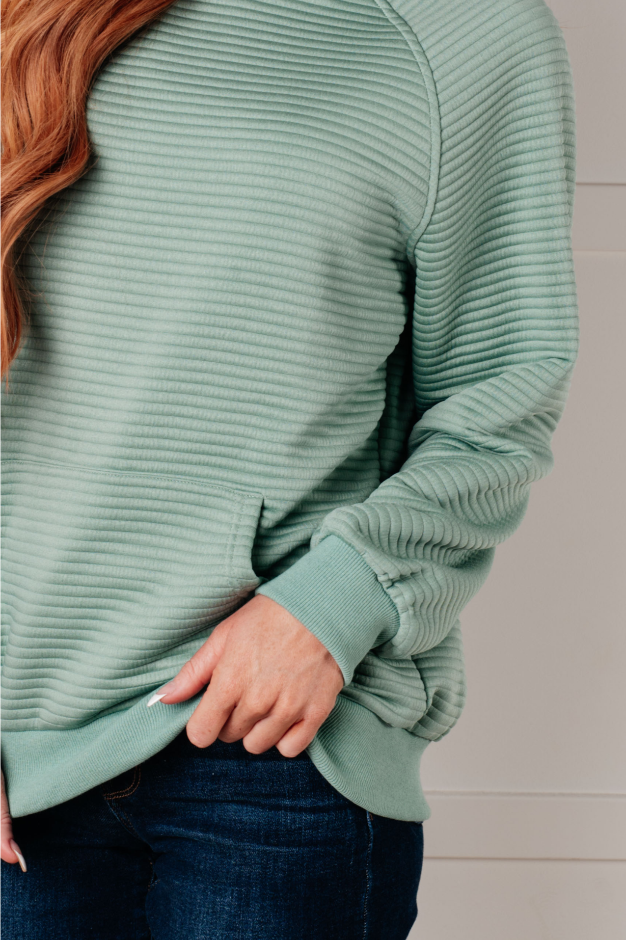 Crosswalk Textured Hoodie in Green (Online Exclusive)