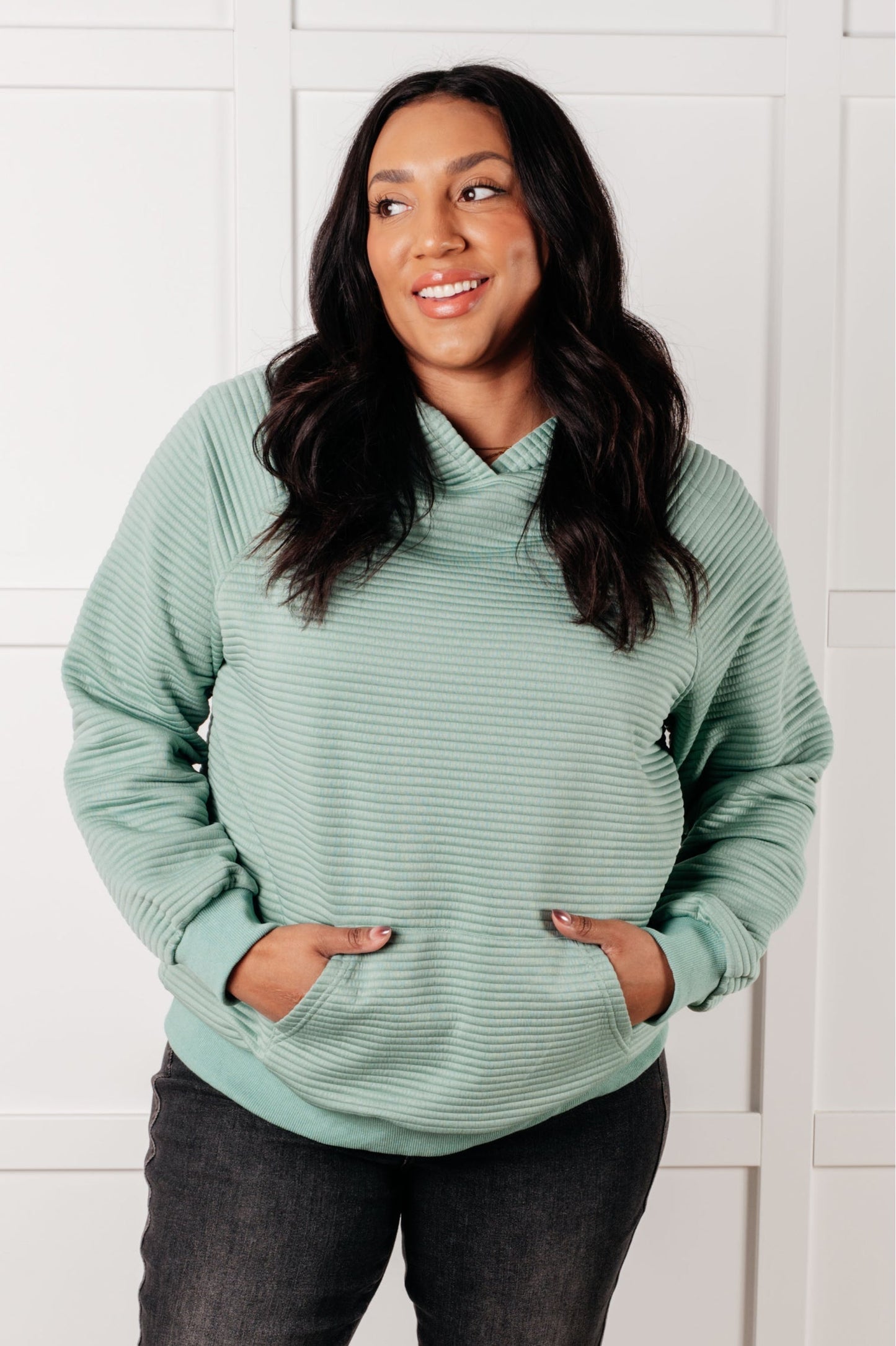 Crosswalk Textured Hoodie in Green (Online Exclusive)