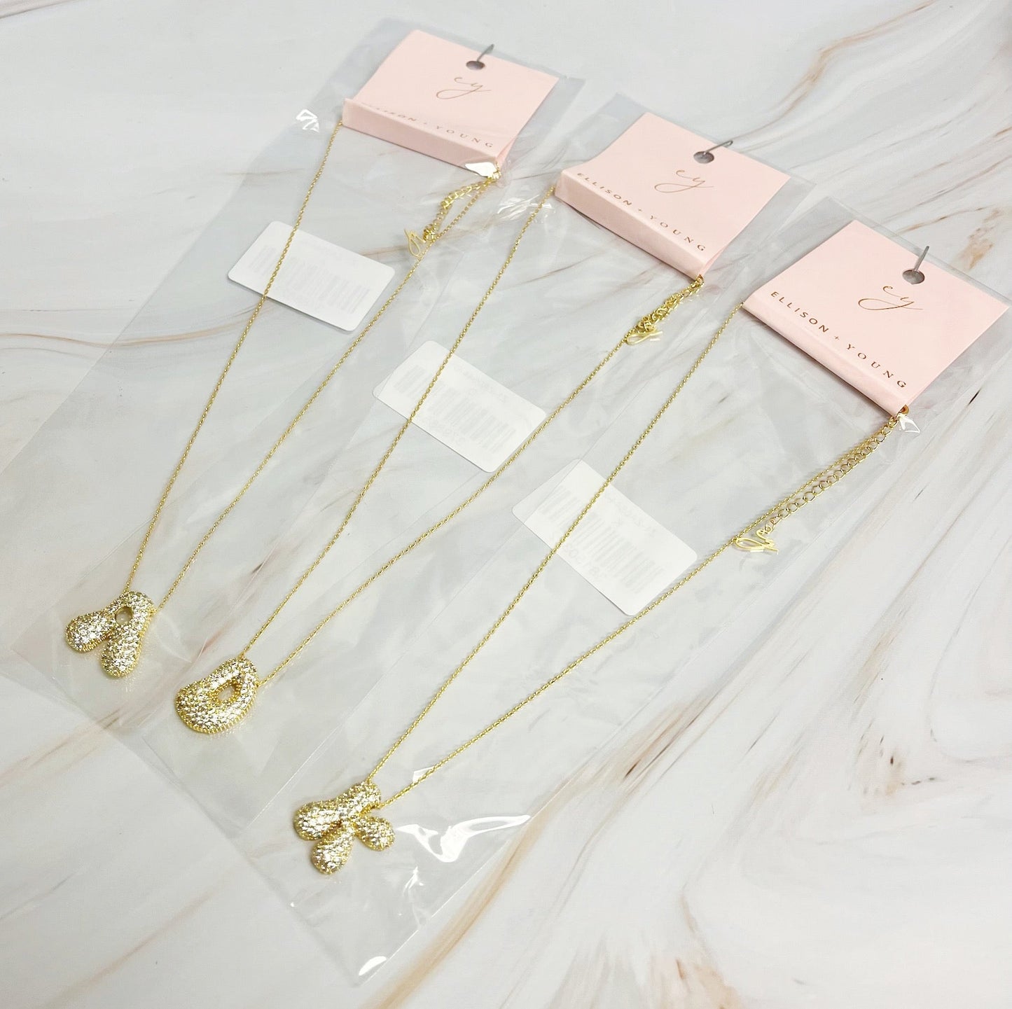 Crystal Bubble Initial Necklace - Aaria Tees