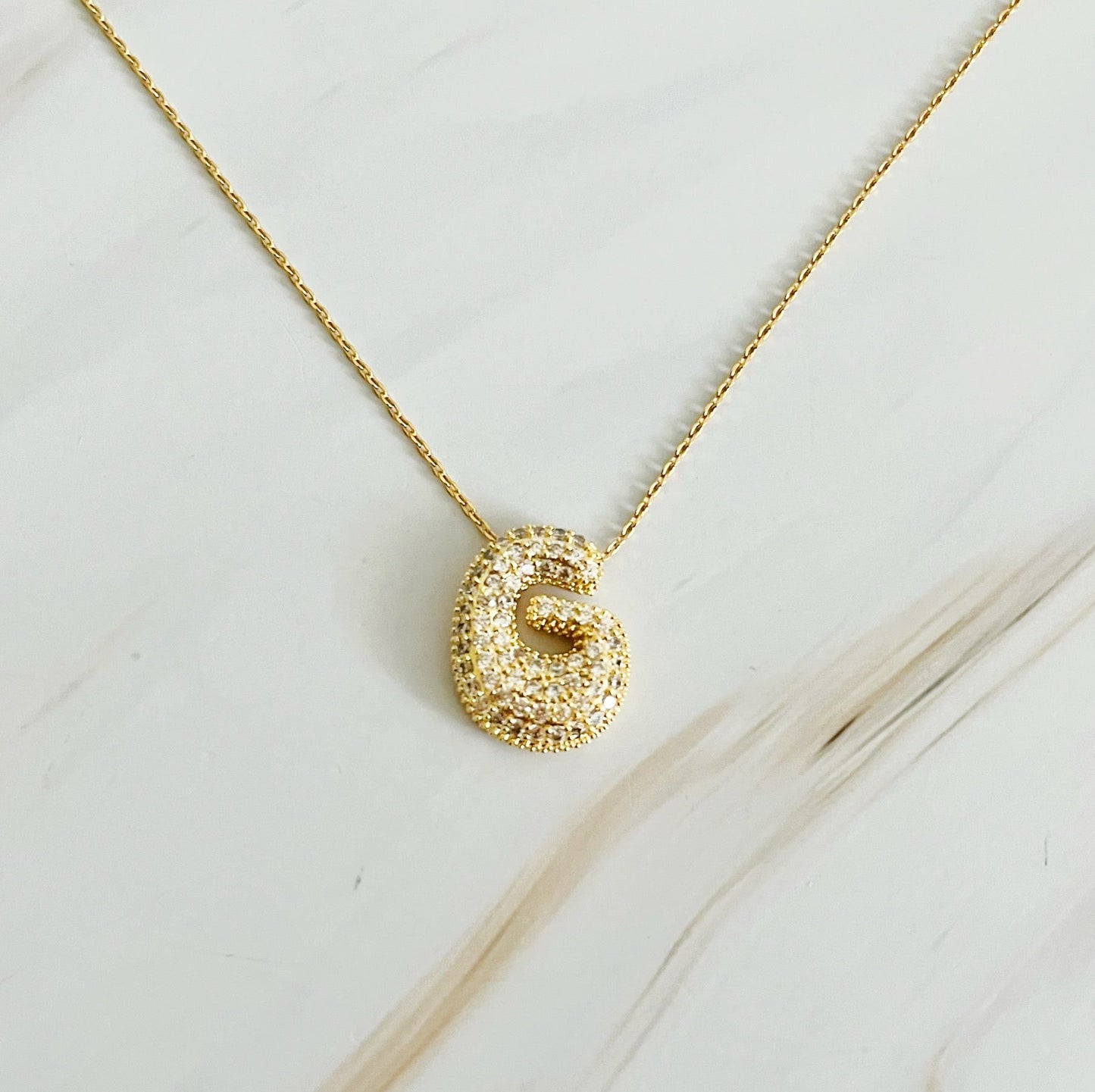 Crystal Bubble Initial Necklace - Aaria Tees