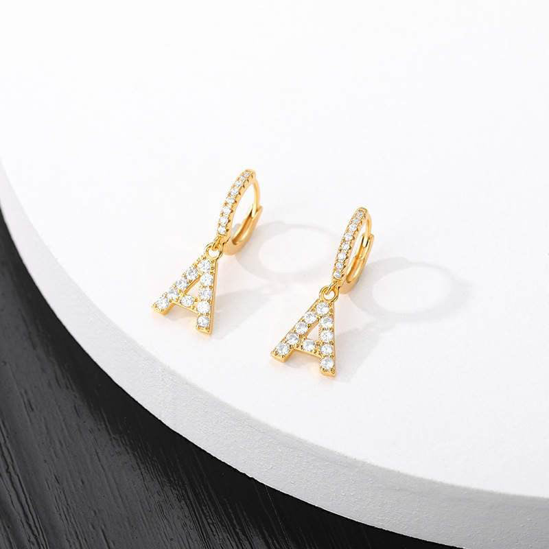 Crystal Initial Drop Earrings - Aaria Tees