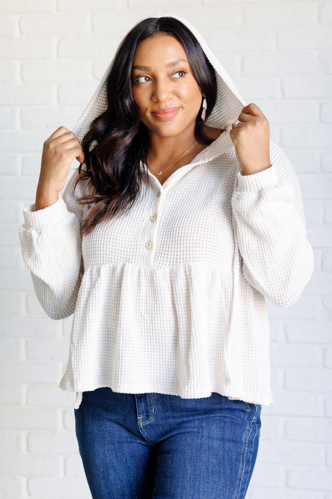 Don't Waffle About Waffle Knit Hoodie (Online Exclusive)