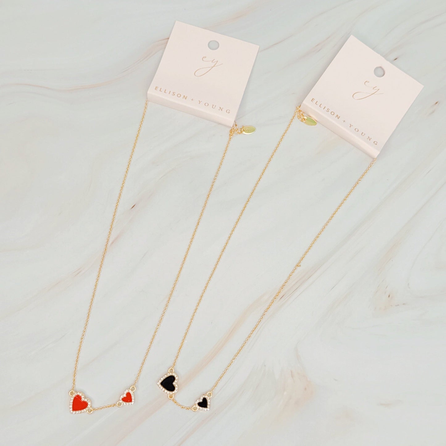 Double Hearts Many Loves Necklace - Aaria Tees