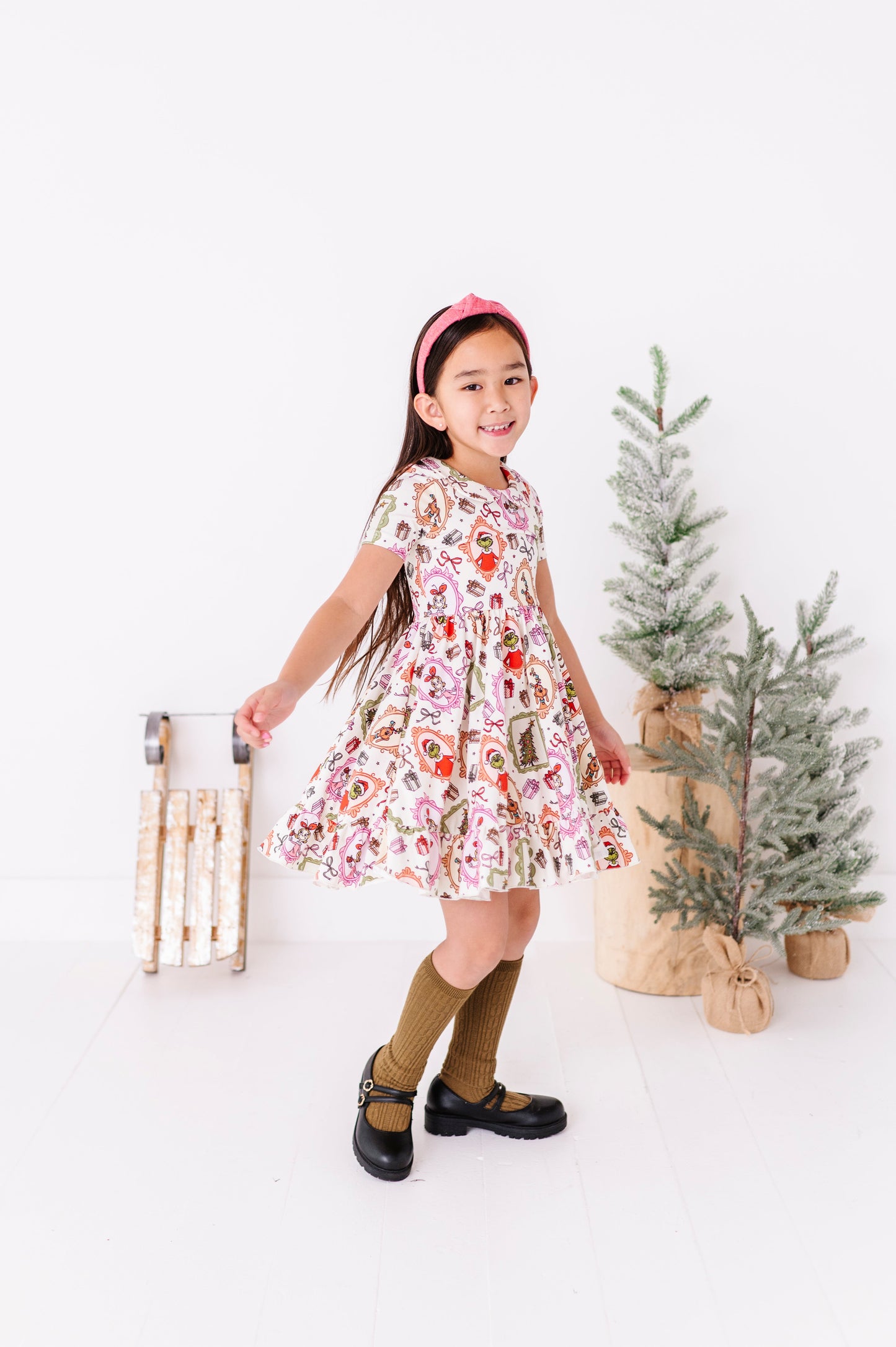 Framed Grinch | Collard Twirl Dress