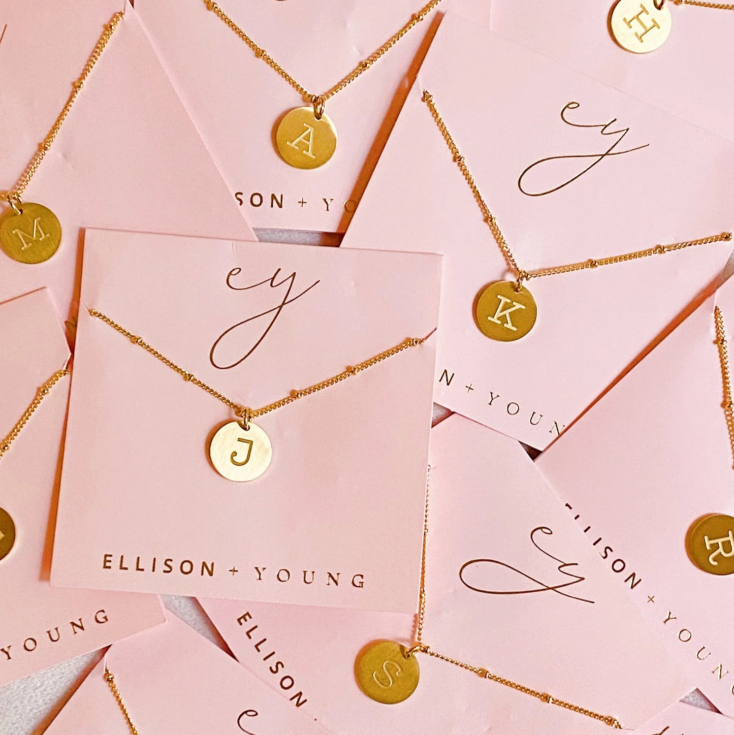 Ellison + Young: Singular Charm Initial Necklace - Aaria Tees