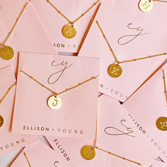 Ellison + Young: Singular Charm Initial Necklace - Aaria Tees