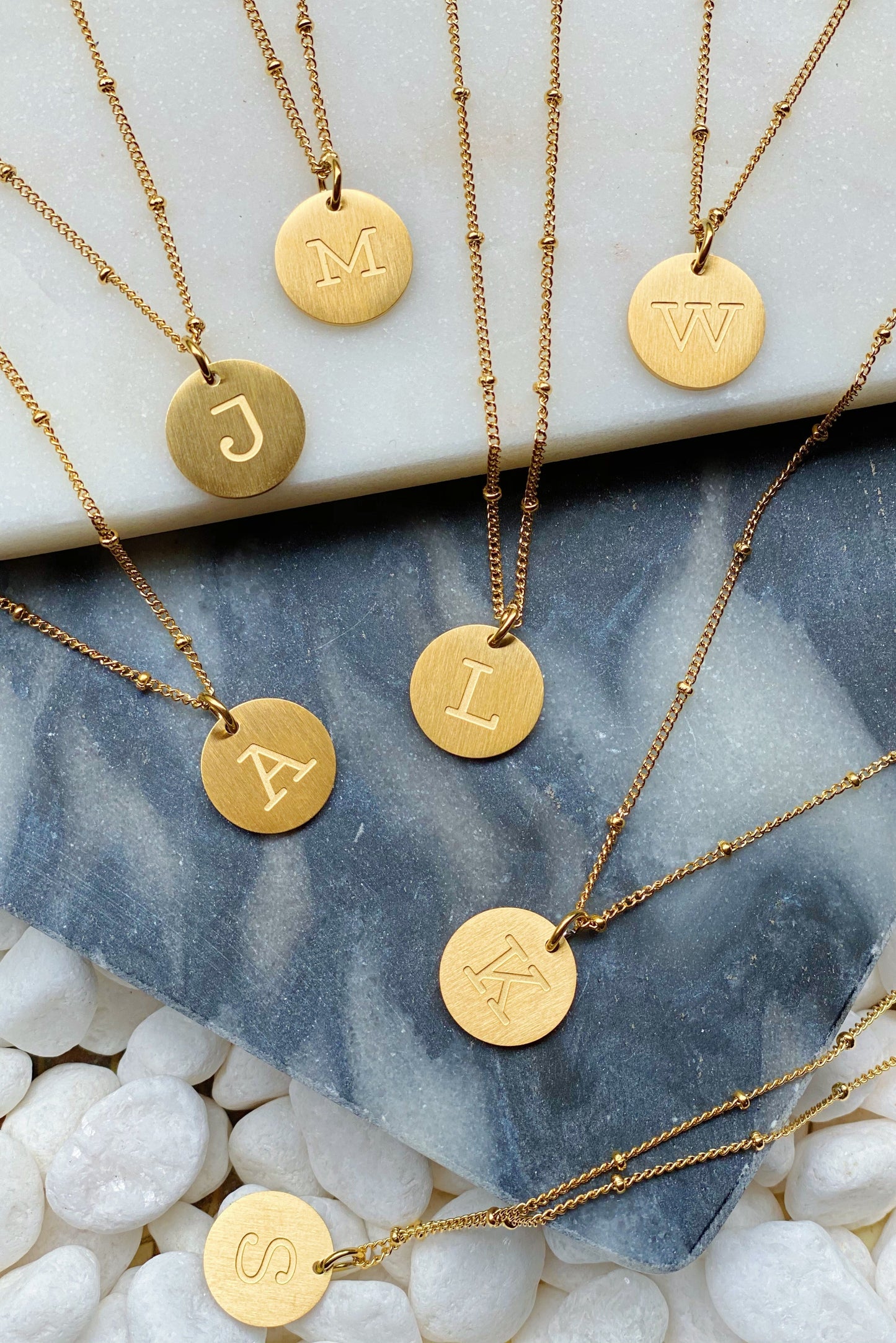Ellison + Young: Singular Charm Initial Necklace - Aaria Tees