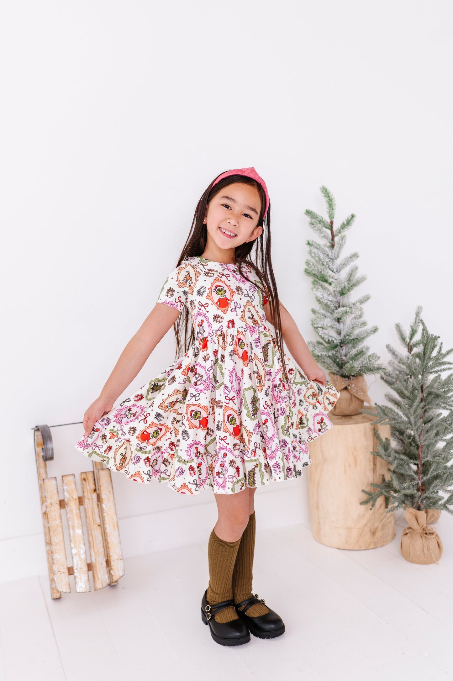 Framed Grinch | Collard Twirl Dress