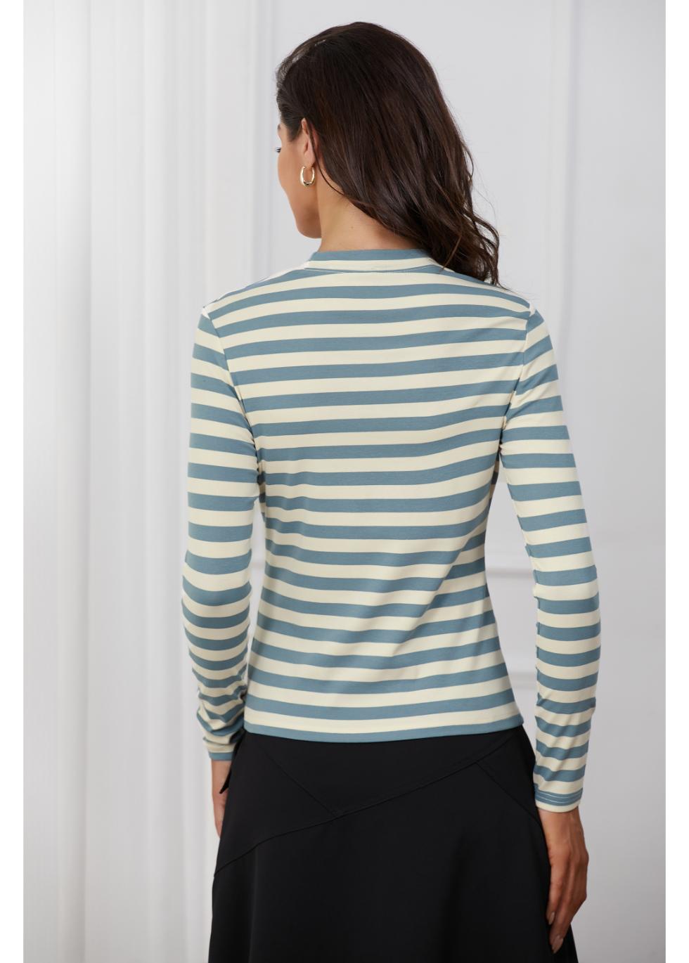 Blue & White Striped T-Shirt - Aaria Tees