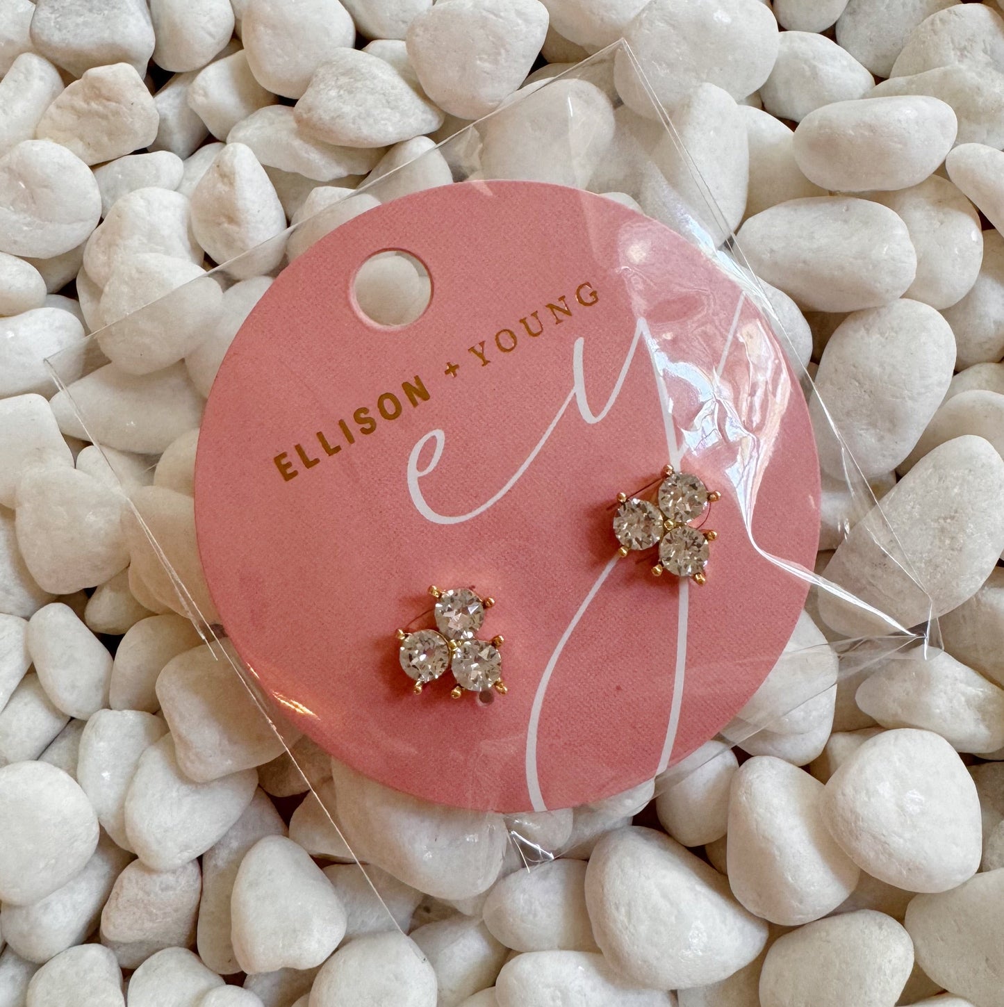 Faceted Trio Crystals Stud Earrings - Aaria Tees
