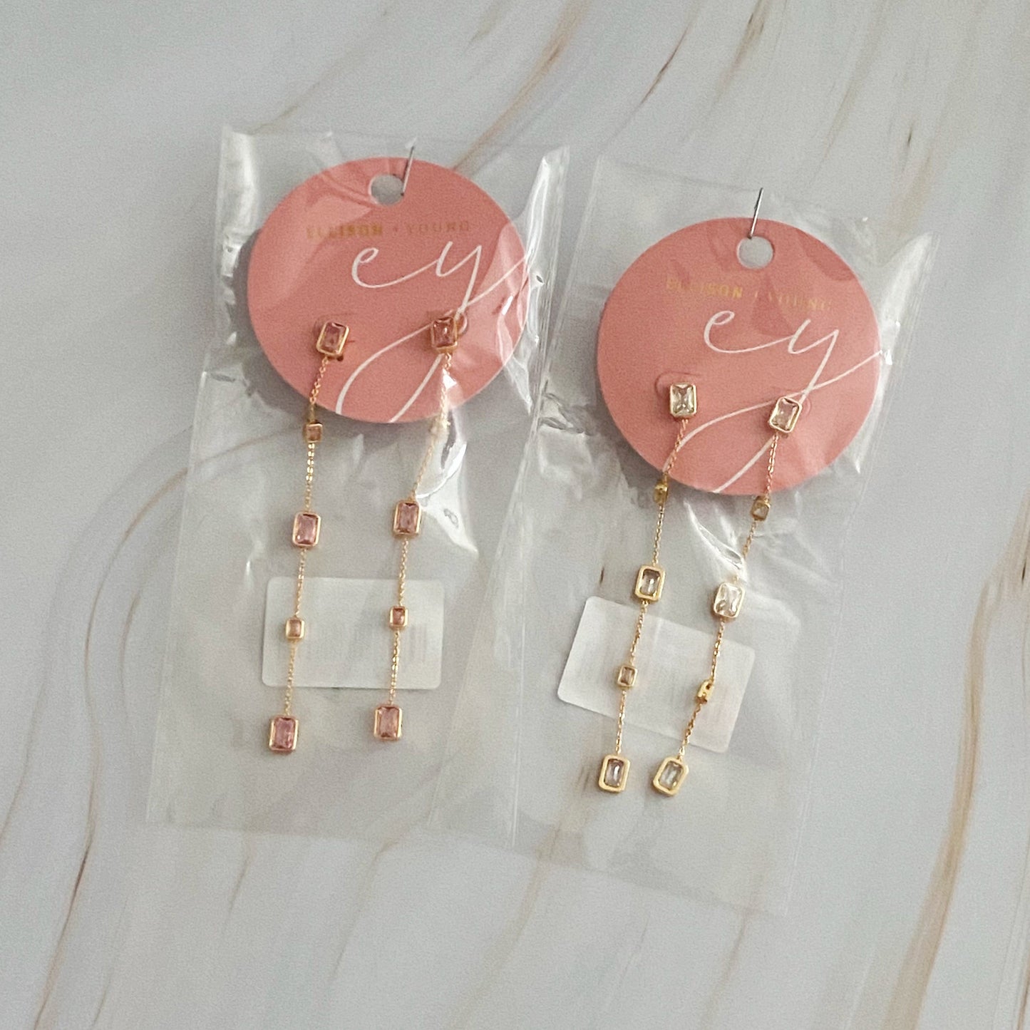 Five Stones Dangle Drop Earrings - Aaria Tees