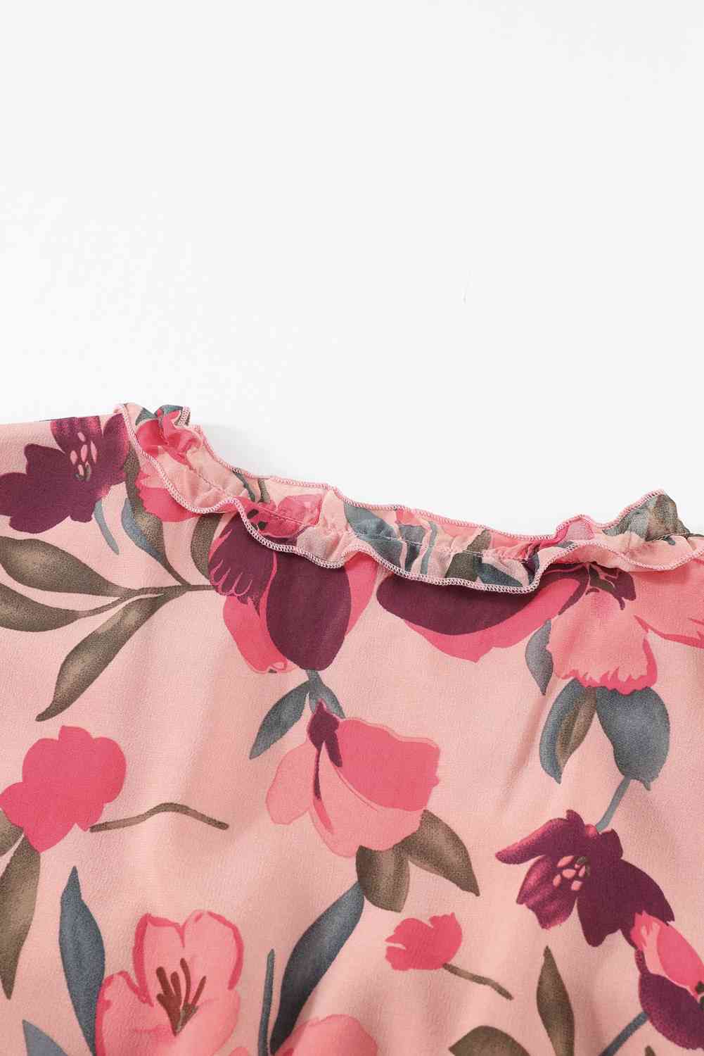 Floral Frill Maxi Dress - Aaria Tees