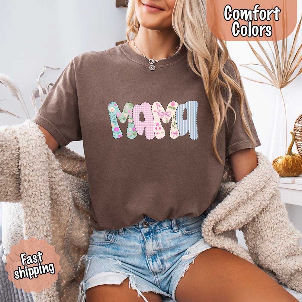 Floral Mama Comfort Colors Tee – Spring Mom Shirt or Mother’s Day Gift