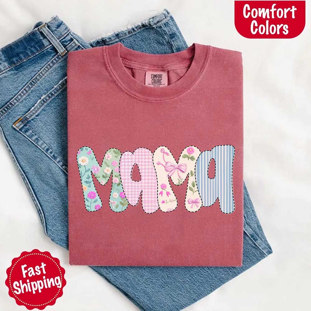 Floral Mama Comfort Colors Tee – Spring Mom Shirt or Mother’s Day Gift