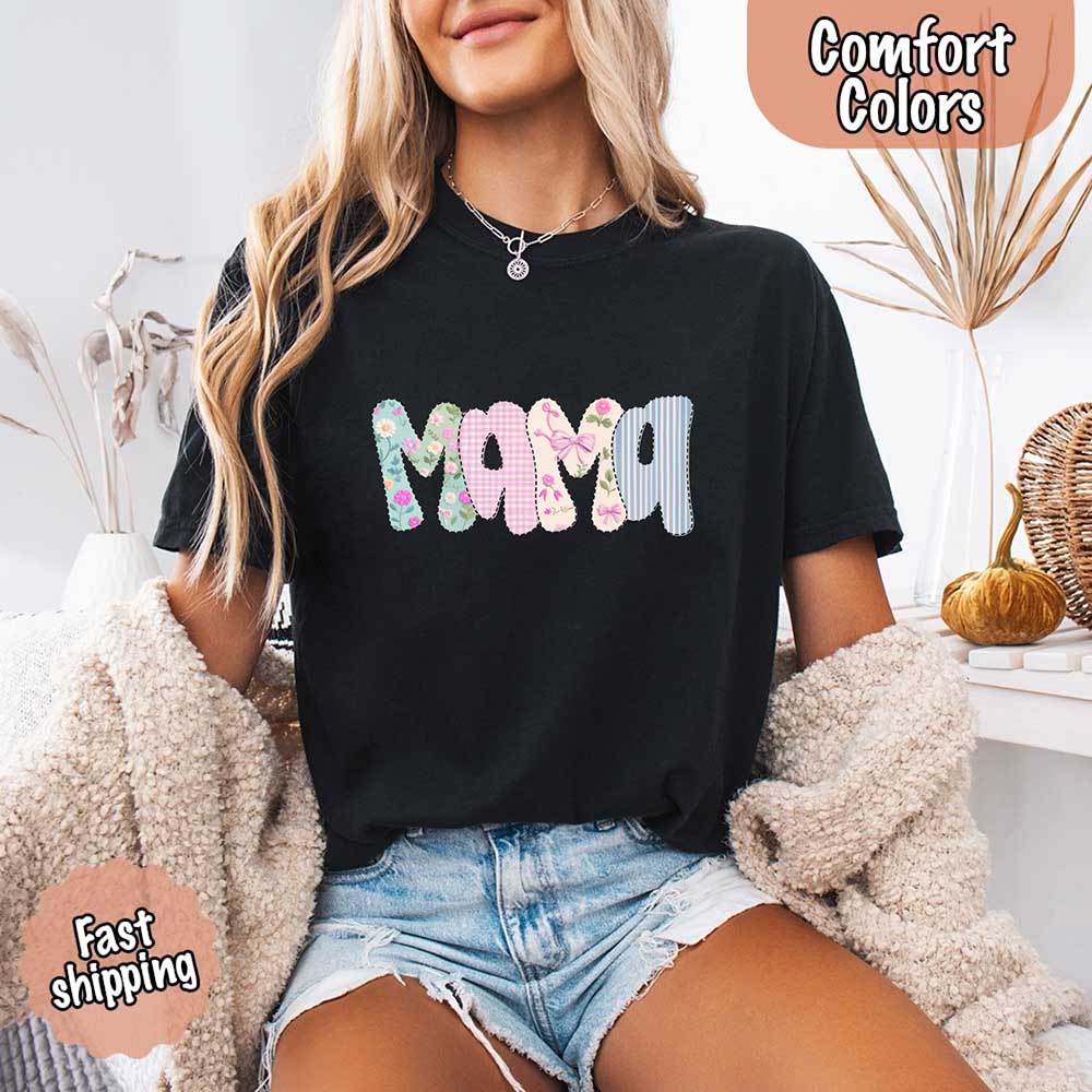 Floral Mama Comfort Colors Tee – Spring Mom Shirt or Mother’s Day Gift
