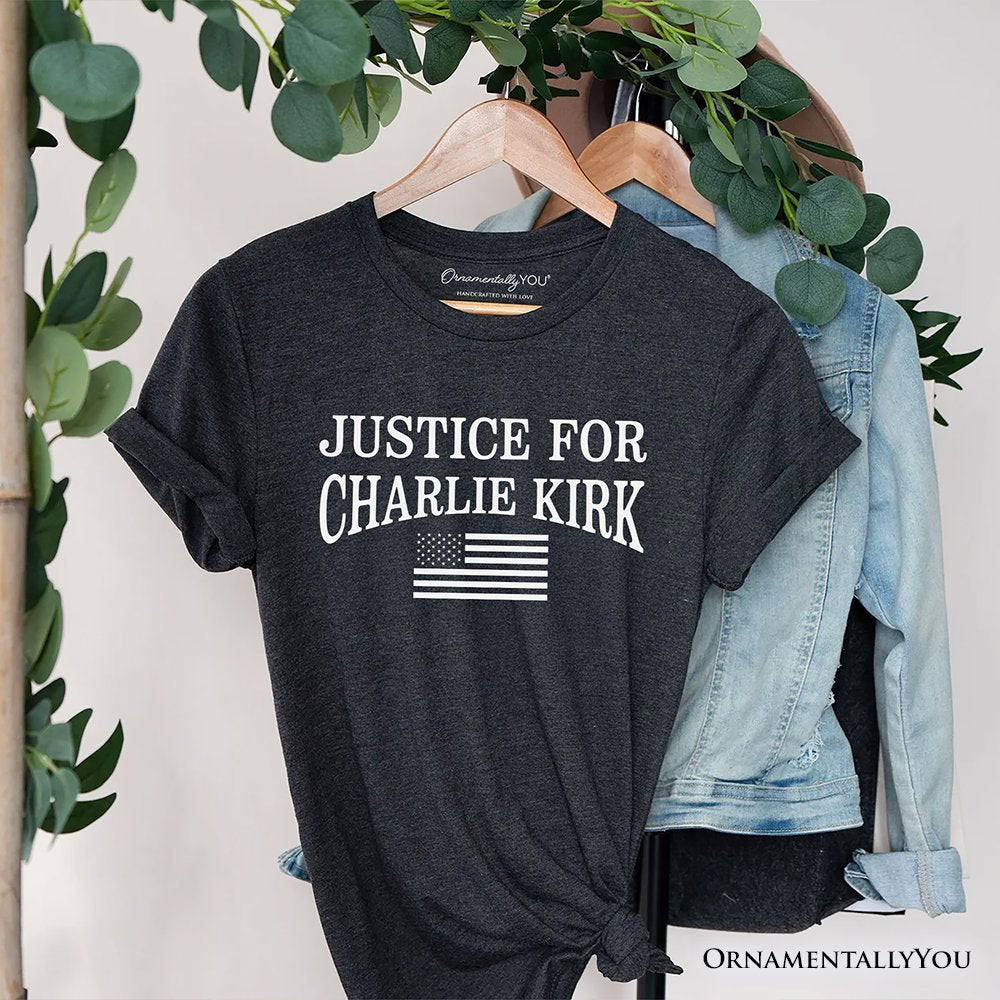 Justice For Charlie Kirk Memorial T-Shirt, Patriot Pray Tee