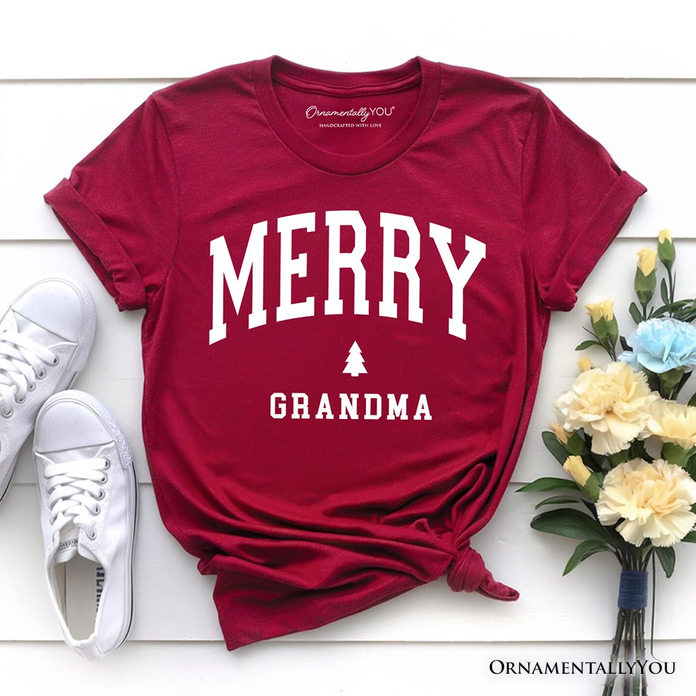 Merry Grandma Retro Christmas T-Shirt, Matching Family Holiday Tee