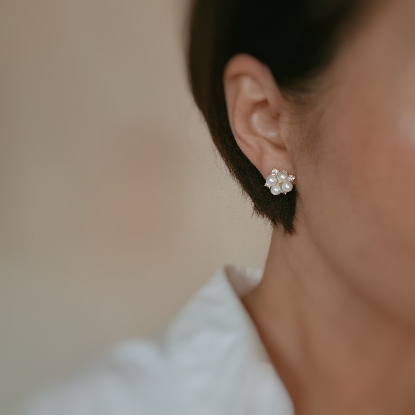Four Pearls Stud Earrings - Aaria Tees