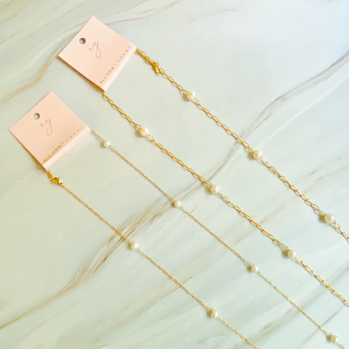 Freshwater Pearl Long Chain Necklace - Aaria Tees