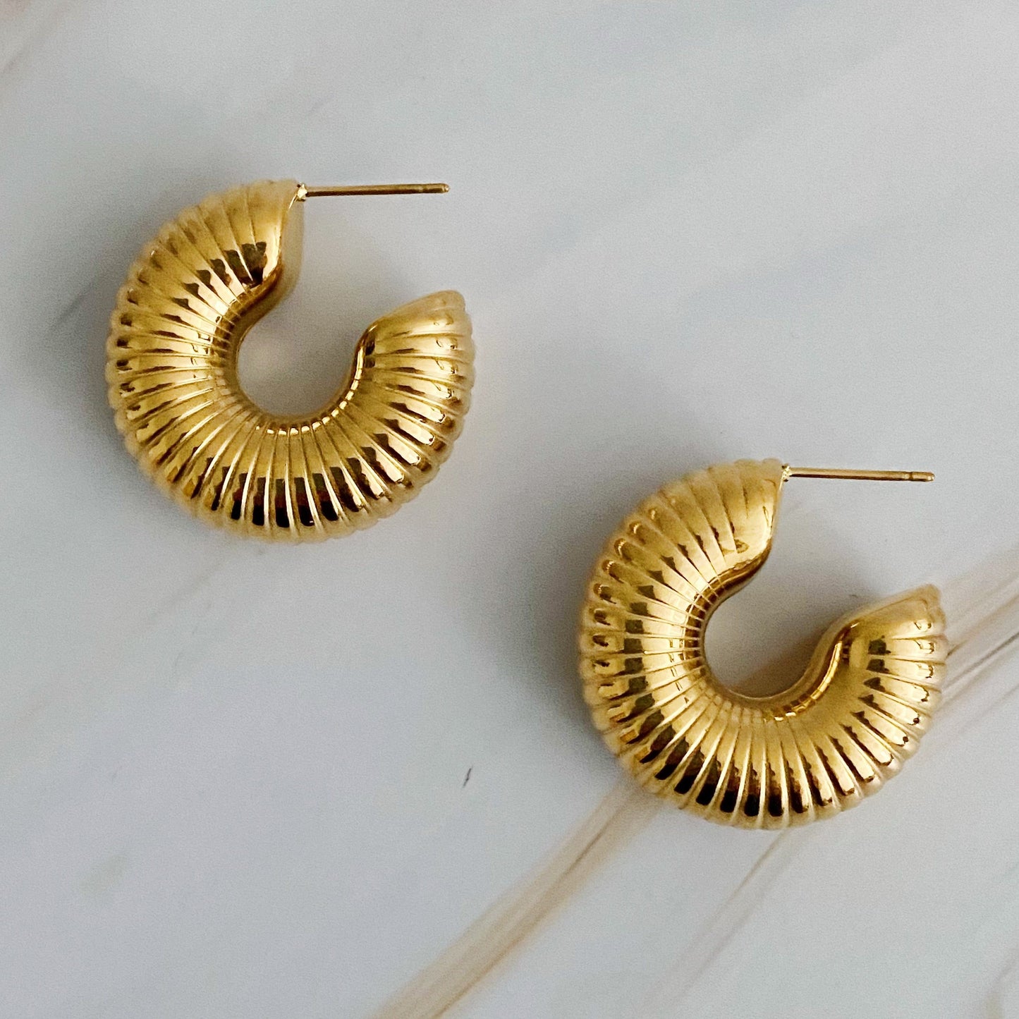 Full Body In Pleats Hoop Earrings - Aaria Tees