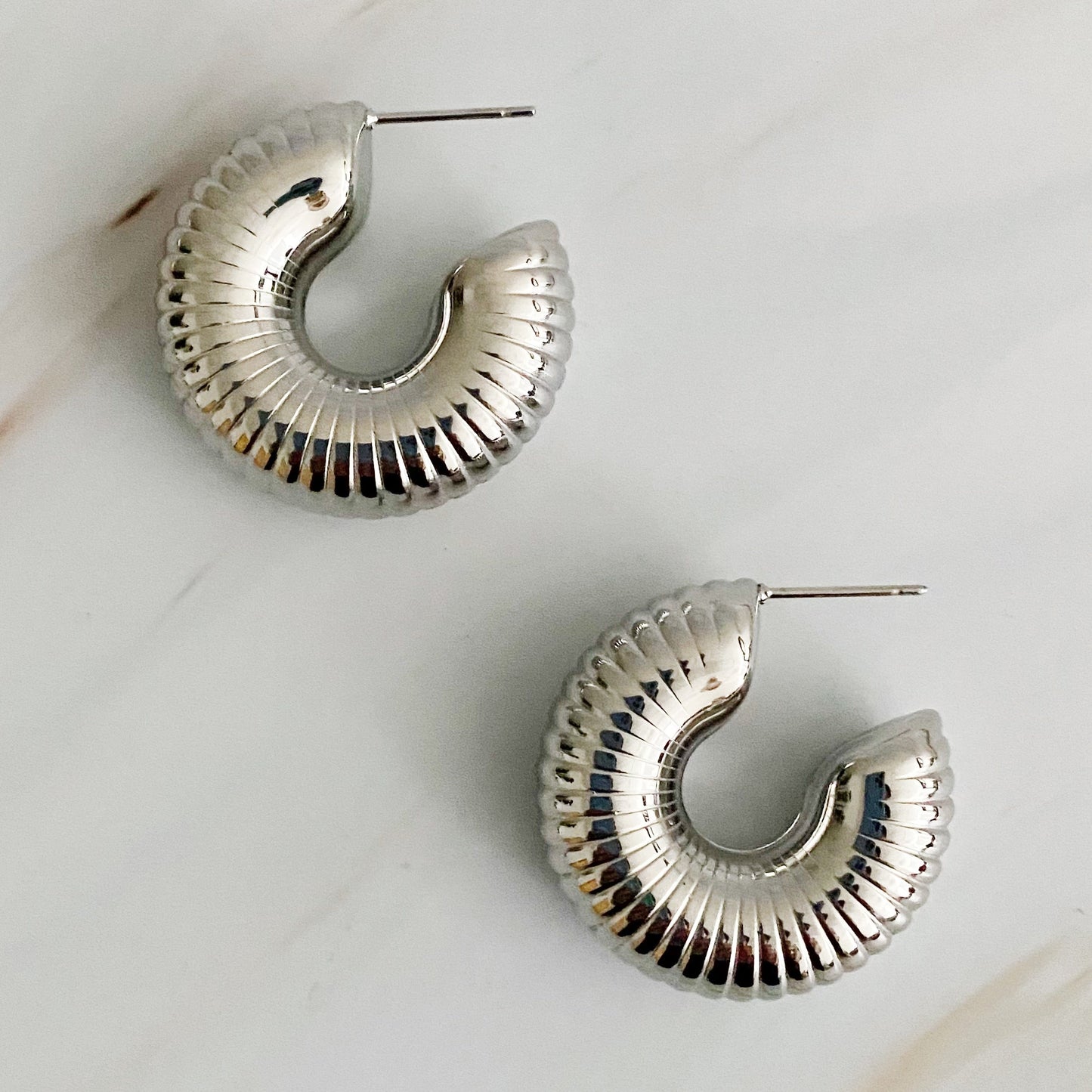 Full Body In Pleats Hoop Earrings - Aaria Tees